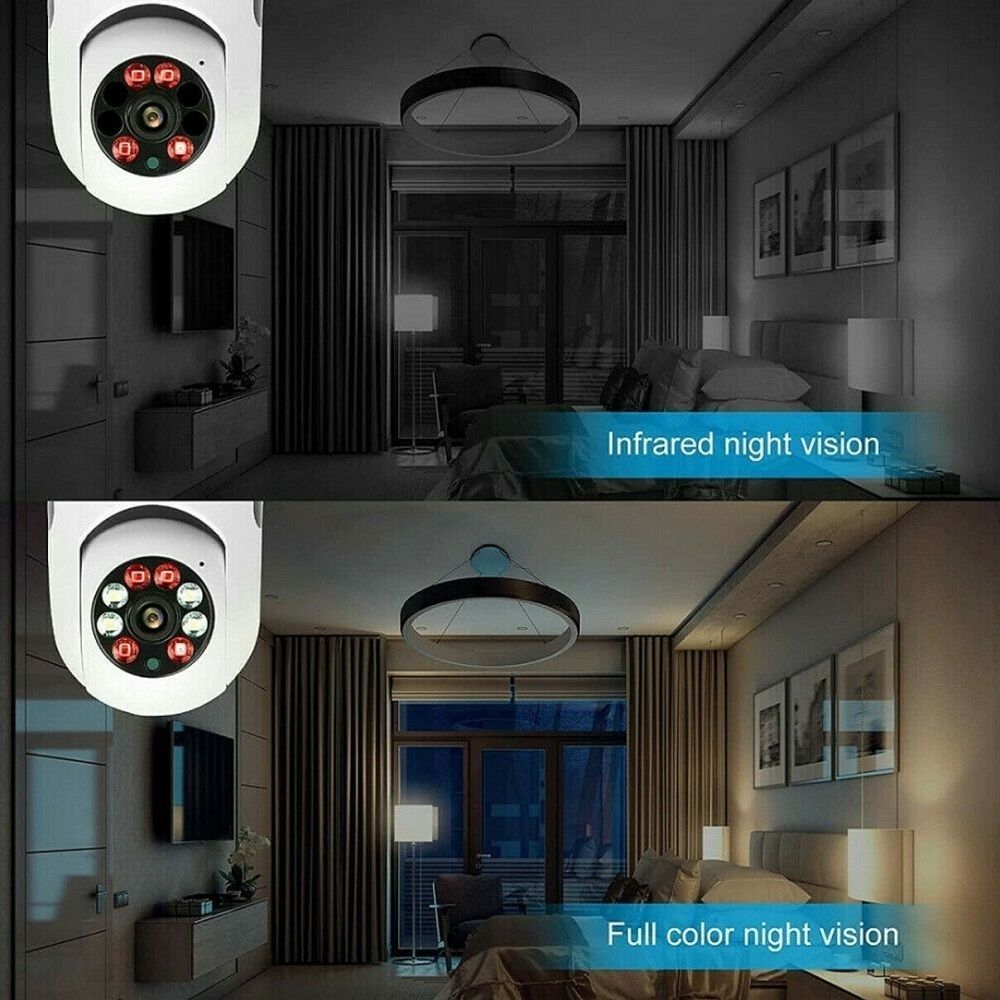 Camara Tipo Bombilla Inteligente de Vigilancia 1080p Wifi IP Smart