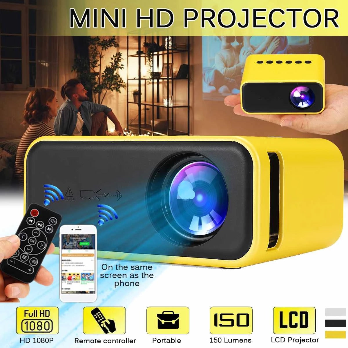 Mini Proyector Portátil YT500 Dispositivo USB/AV/TF