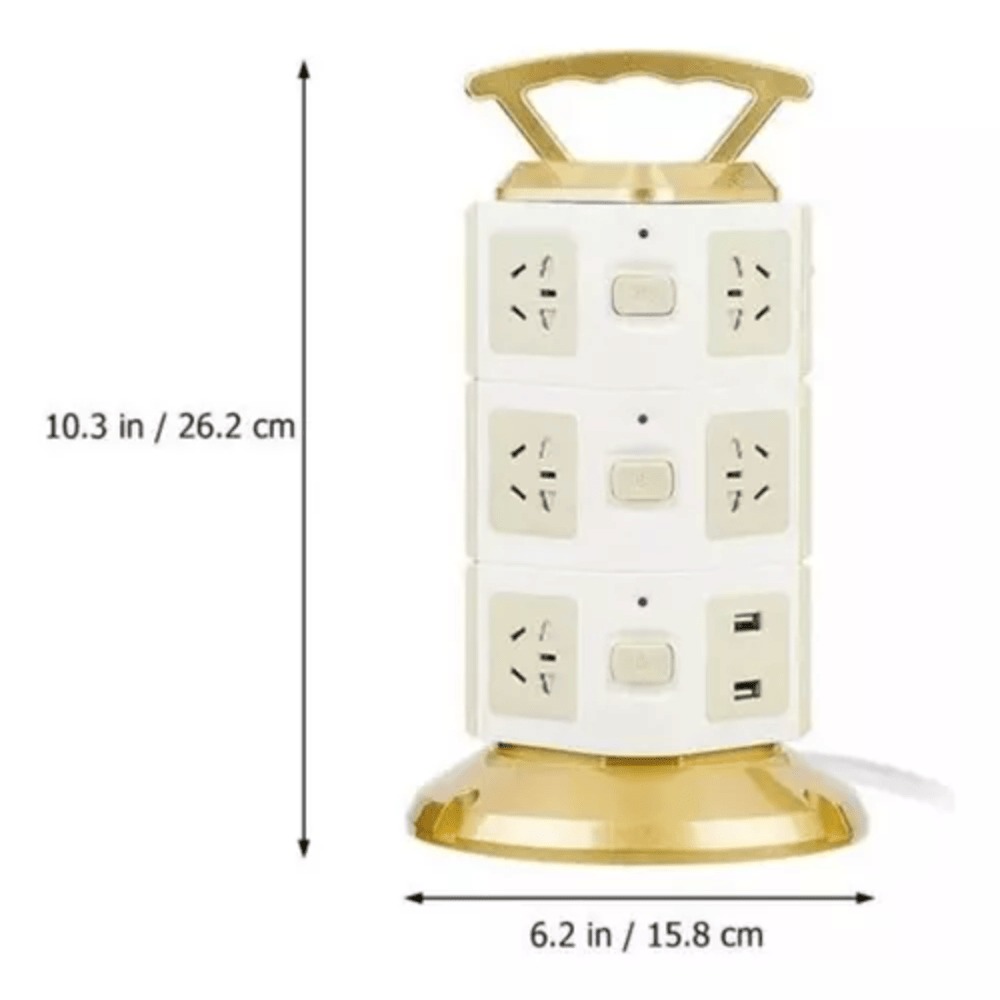 Torre Multi Toma Corriente 3 Niveles Usb X 12 Tomas